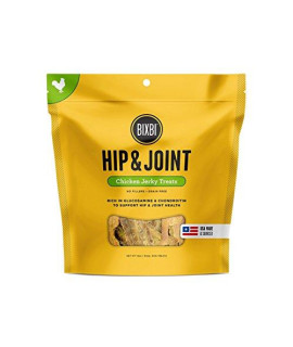 BIXBI Hip & Joint Dog Jerky Treats, Chicken, 12 Ounce