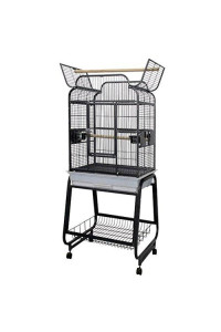 A&E Cage 782217 Black Open Victorian Top with Plastic Base Bird Cage, 22 x 17