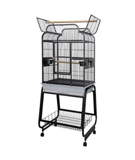 A&E Cage 782217 Black Open Victorian Top with Plastic Base Bird Cage, 22 x 17