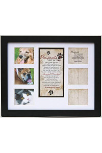 Pet Memorial Collage Frame for Dog or Cat with Sympathy Pawprints Left by You Poem - Made in the USA