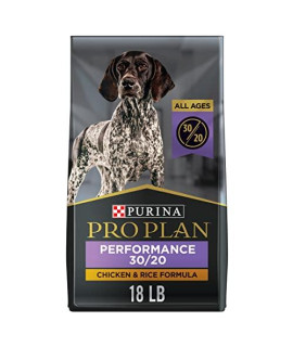 Purina Pro Plan High Calorie, High Protein Dry Dog Food, Sport 30/20 Chicken & Rice Formula - 18 Lb. Bag (Packaging May Vary)