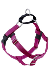 2 Hounds Design Freedom No Pull Dog Harness | Adjustable Gentle Comfortable Control for Easy Dog Walking | for Small Medium and Large Dogs | Made in USA | Leash Not Included | 1" LG Raspberry