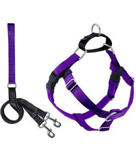 2 Hounds Design Freedom No Pull Dog Harness | Adjustable Gentle Comfortable Control for Easy Dog Walking |for Small Medium and Large Dogs | Made in USA | Leash Included | 5/8" SM Purple