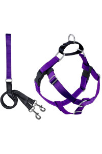 2 Hounds Design Freedom No Pull Dog Harness | Adjustable Gentle Comfortable Control for Easy Dog Walking |for Small Medium and Large Dogs | Made in USA | Leash Included | 1" MD Purple