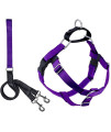 2 Hounds Design Freedom No Pull Dog Harness | Adjustable Gentle Comfortable Control for Easy Dog Walking |for Small Medium and Large Dogs | Made in USA | Leash Included | 1" MD Purple