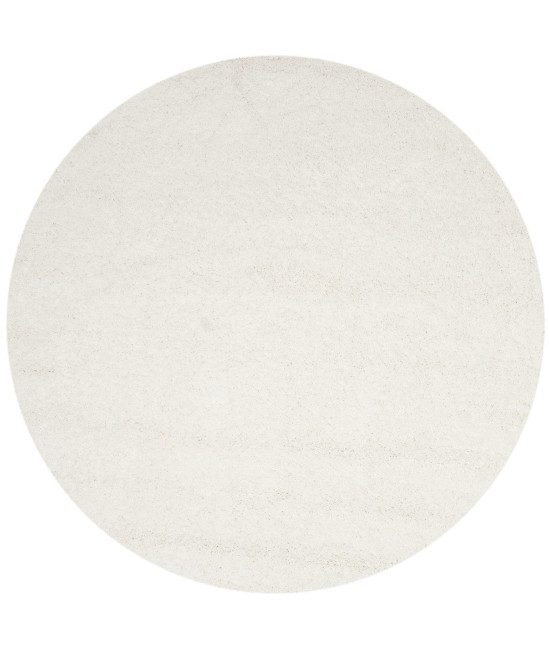 SAFAVIEH california Premium Shag collection 67 Round White Sg151 Non-Shedding Living Room Bedroom Dining Room Entryway Plush 2-inch Thick Area Rug