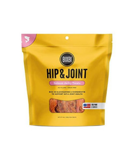 BIXBI Hip & Joint Support Salmon Jerky Dog Treats, 10 oz - USA Made Grain Free Dog Treats - Glucosamine, Chondroitin for Dogs - High in Protein, Antioxidant Rich, Whole Food Nutrition, No Fillers