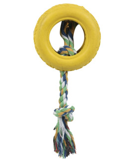 PET Life Rubberized chew Jute Rope and Tire Pet Dog Toy