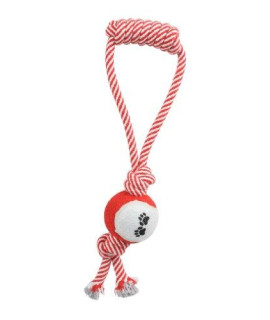 Pet Life Pull Away All Natural Recyclable Jute Rope And Tennis Ball Pet Dog Toy, One Size, Red