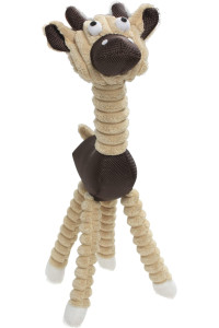 Pet Life 'Giraffe Pig' All Natural Recyclable Jute Rope and Squeak Chew Pet Dog Toy