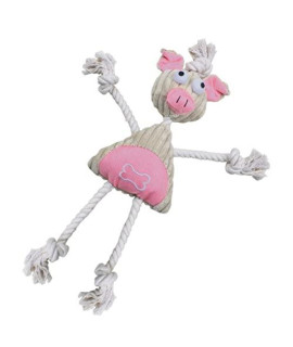 Pet Life ? Jute and Rope Plush Pig Mannequin - Pet Toy