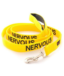 Nervous Yellow Color Coded 2 4 6 Foot Padded Dog Leash (Give Me Space) Prevents Accidents by Warning Others of Your Dog in Advance (Standard Leash)