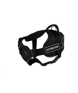Dean & Tyler Fun Harness with Padded chest Piece Autism Dog Small Black with Reflective Trim