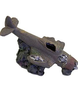Blue Ribbon PET Products 030157015848 Exotic Environments Sunken WWII Plane with Cave Brown