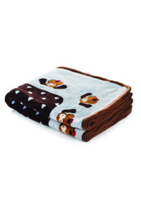 SmartPetLove Snuggle Puppy Blanket for Pets, Blue Pattern