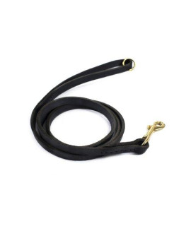 Dean & Tyler No Nonsense Dog Leash with Black Ring on Handle and Solid Brass Snap Hook 3-Feet by 12-Inch