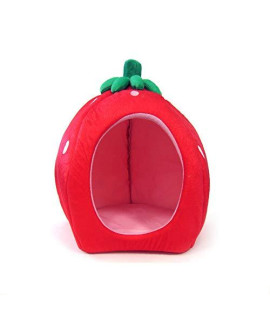 YML Strawberry Pet Bed House, Medium, Red, (FH016_2)