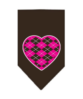 Mirage Pet Products Argyle Paw Pink Screen Print Bandana for Pets Small cocoa