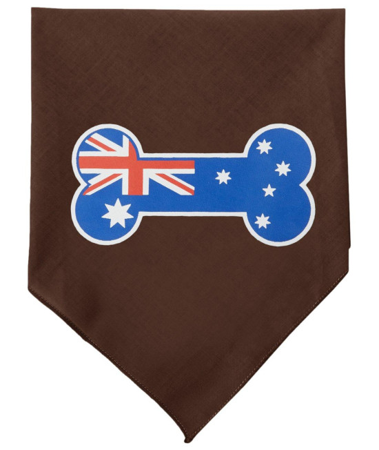 Mirage Pet Products Bone Flag Australian Screen Print Bandana for Pets Small cocoa