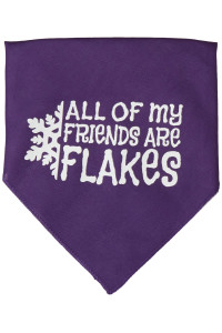Mirage Pet Products All My Friends are Flakes Screen Print Bandana for Pets Small Purple