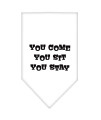 Mirage Pet Products You come You Sit You Stay Screen Print Bandana Small White