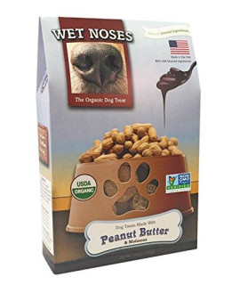 Wet Noses Organic Crunchy Dog Treats  for All Pet Sizes, Breeds  All-Natural Puppy Treat, Senior Dog Snack  100% Human-Grade  Delicious Chews for Dogs  Peanut Butter & Molasses, 14 Oz