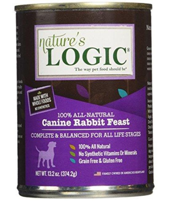 NatureS Logic Rabbit Canned Dog Food, 12-13.2 Oz.