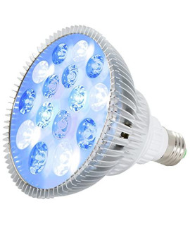 ABI LED Aquarium Grow Light Bulb, 12W (Royal Blue 450-470nm + Cold White 15000K)