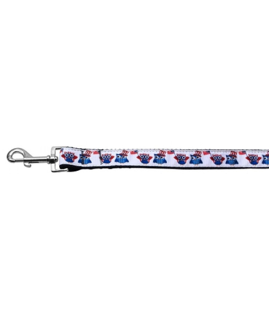 Mirage Pet Products American Owls Ribbon Dog collar with 1-Inch by 4-Feet Leash