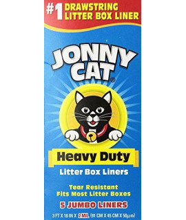 JONNY CAT Litter Box Liners, Heavy Duty, Jumbo 5 Per Box (4 Pack/Boxes)