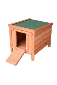 PawHut Small Wooden Dog Cage Bunny Rabbit/Guinea Pig House, Natural Wood