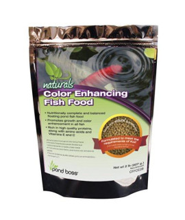 POND BOSS cFFcE2B color Enhancing Fish Food 2-Pound
