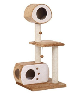 PetPals Group Fun House with Condo & Lookout Perch, Tan