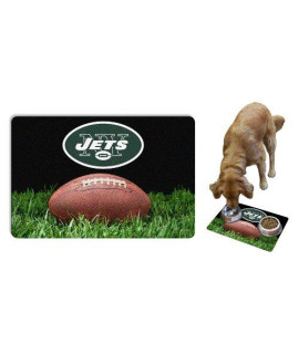 NFL New York Jets Classic Football Pet Bowl Mat, Large