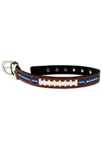 NFL Seattle Seahawks Classic Leather Football Collar, Medium