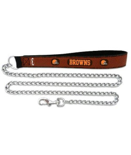 NFL cleveland Browns Football Leather 35mm chain Leash, Large