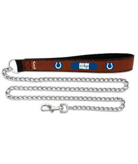 NFL Indianapolis Colts Football Leather 2.5mm Chain Leash, Medium