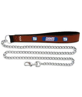 NFL New York Giants Football Leather 2.5mm Chain Leash, Medium