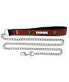 NFL Oakland Raiders Football Leather 3.5mm Chain Leash, Large