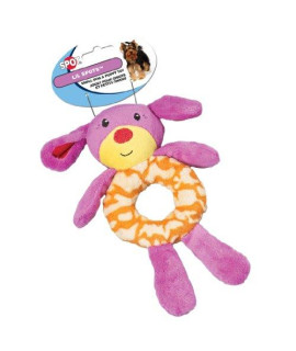 Ethical Pet Lil Spots Plush Ring Toys for Small Dogs and Puppies, 7.5-Inch, Assorted