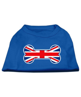 Mirage Pet Products 12-Inch Bone Shaped United Kingdom Union Jack Flag Screen Print Shirts for Pets Medium Blue