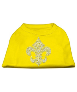 Mirage Pet Products Silver Fleur de Lis Rhinestone Pet Shirts XX-Large Yellow