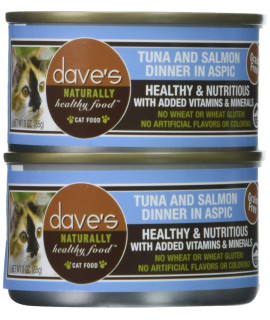 DaveS Naturally Healthy Tuna And Salmon Dinner In Aspic For cats 3 Oz can (case Of 24 )