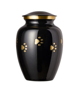 Best Friend Services Pet Urn - Ottillie Paws Legacy Memorial Pet cremation Urns for Dogs and cats Ashes Hand carved Brass Memory Keepsake Urn (Ebony Horizontal Brass Small)