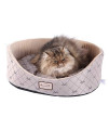 Armarkat Cat Bed, Pale Silver and Beige, 21 L x 21 W x 8 H (C35HQH/MH)