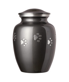 Best Friend Services Pet Urn - Ottillie Paws Legacy Memorial Pet cremation Urns for Dogs and cats Ashes Hand carved Brass Memory Keepsake Urn (Slate Horizontal Pewter Paws Small)