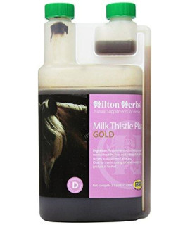 Hilton Herbs Milk Thistle Plus gold Liquid Herbal Detox Supplement for Horses 2.1pt Bottle