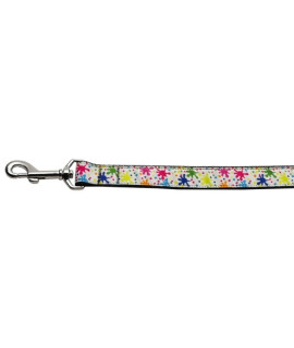 Mirage Pet Products Splatter Paint Nylon Ribbon collars with 1-Inch by 4-Feet Leash for Pets