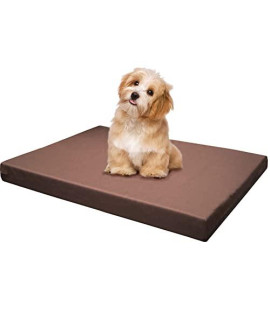 Dogbed4less Memory Foam Platform Dog Bed crate Mattress for Orthopedic Joint Relief with Waterproof Removable cover Small Medium 29X18X3 Brown