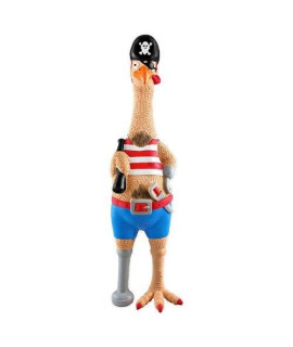 RuffinIt 80527-1 Large Captain Jack Chicken Pet Toy, Latex/Rubber
